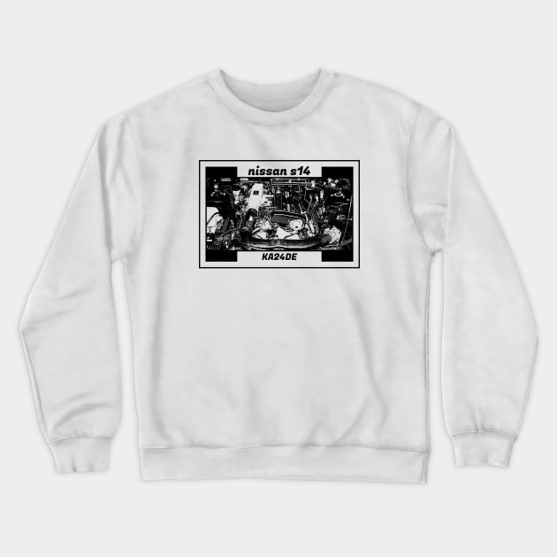 NISSAN SILVIA S14 KOUKI Black 'N White 5 (Black Version) Crewneck Sweatshirt by Cero